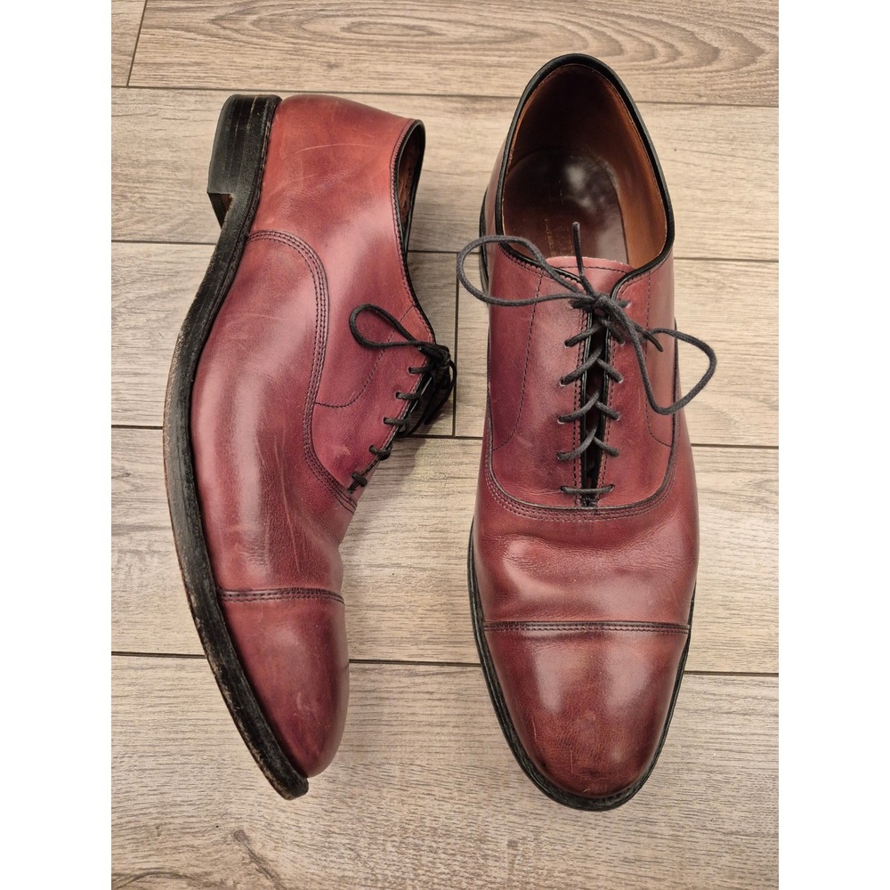 Allen Edmonds Park Avenue Mens Leather Cap Toe Oxford Dress Shoes Brown Red 14 D